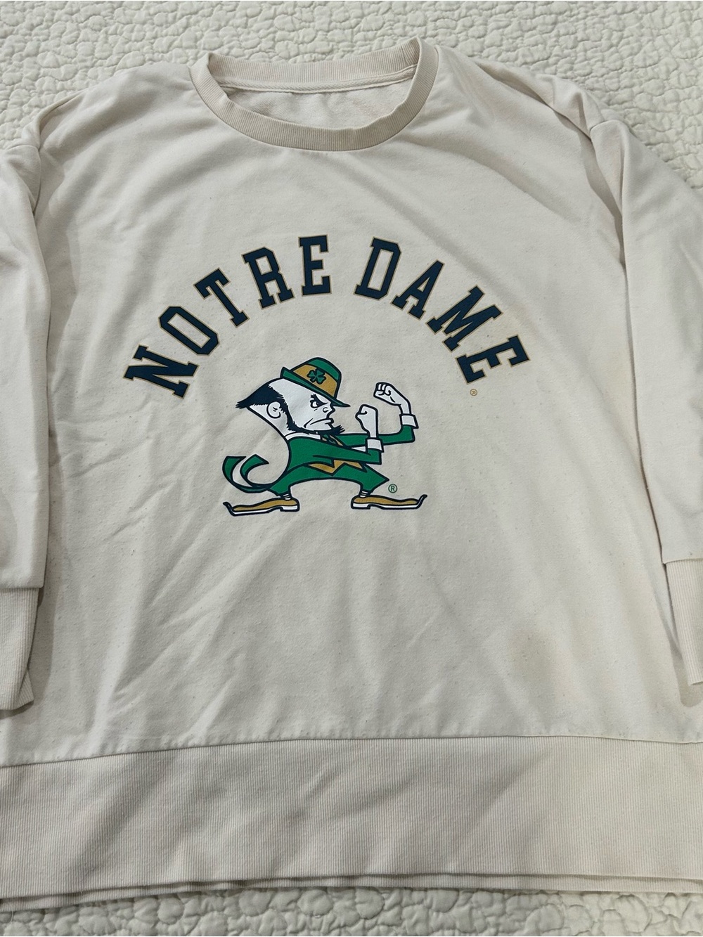 Notre Dame Cream Graphic Sweatshirt